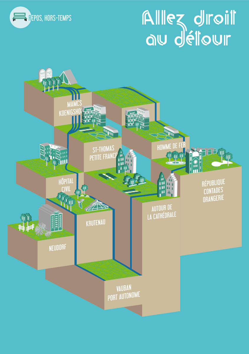 design graphique allez droit au detour