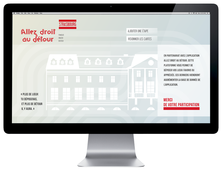 design graphique allez droit au detour